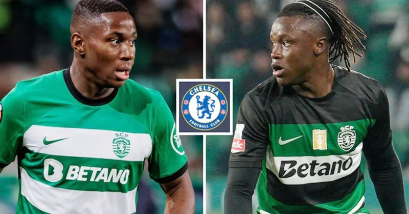 Chelsea ký hợp đồng cùng lúc với 2 tài năng trẻ với Geovany Quenda (phải) và Dario Essugo của Sporting Lisbon.