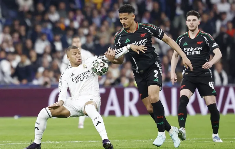 Arsenal khóa chặt ngòi nổ Kylian Mbappe trước khi đánh bại đương kim vô địch Real Madrid với tỷ số 2-1.
