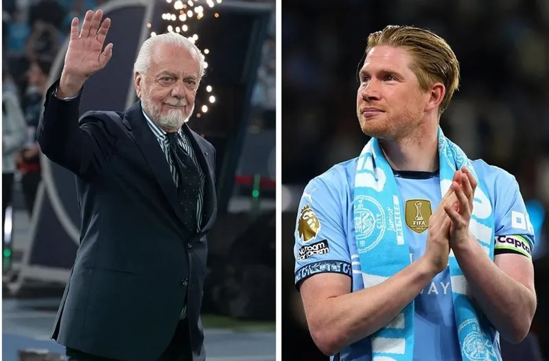 Ông bầu Napoli Aurelio De Laurentiis và Kevin De Bruyne