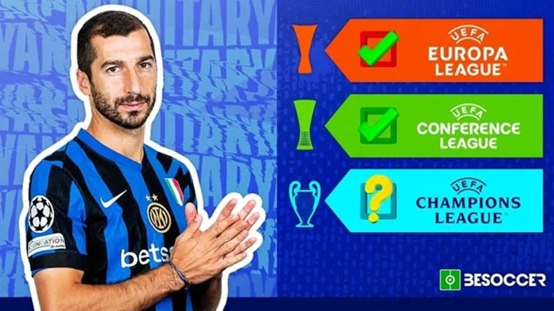 Henrikh Mkhitaryan có thể trở thành cầu thủ đầu tiên hoàn thành cú hat-trick danh hiệu châu Âu