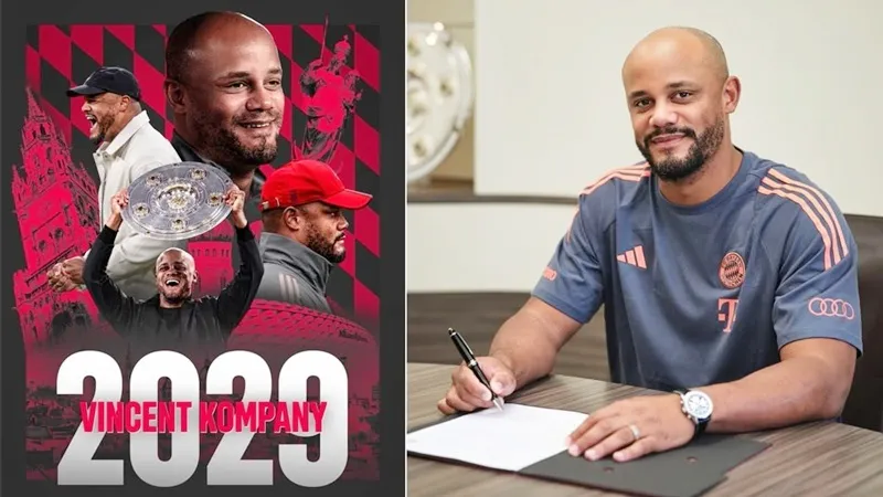 HLV Vincent Kompany của Bayern Munich đã ký hợp đồng gia cho đến năm 2029.