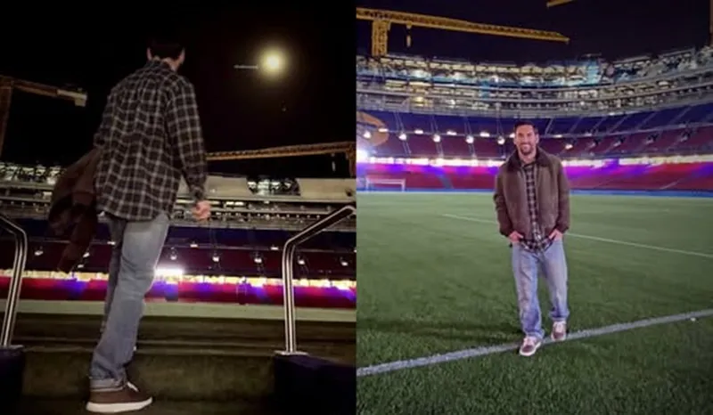 Lionel Messi âm thầm đến thăm sân vận động đang được cải tạo Spotify Camp Nou.