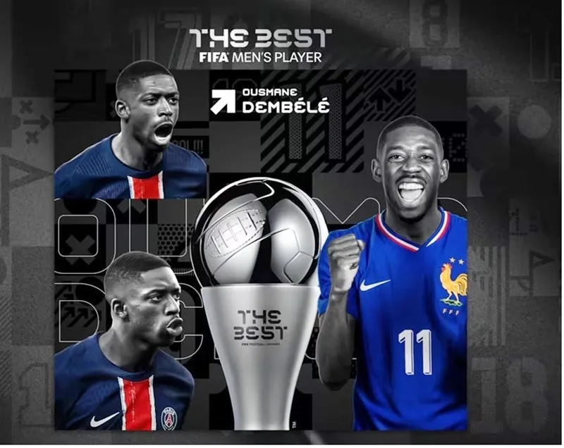 Dembele được vinh danh là Cầu thủ xuất sắc nhất năm của FIFA