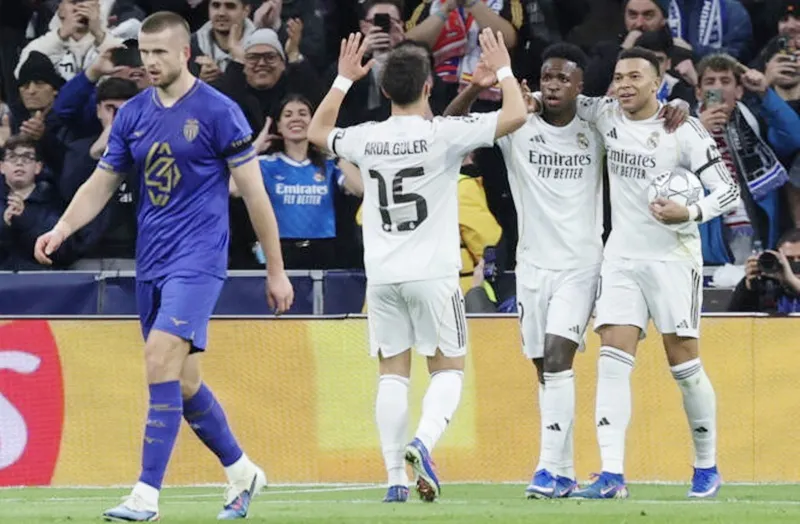 Vinicius Junior bùng nổi giúp Real Madrid thắng hủy diệt Monaco 6-1.