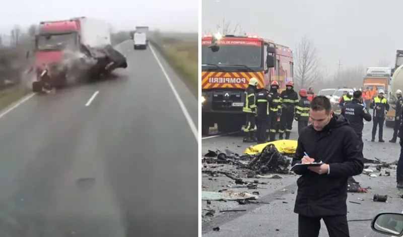 Hiện trường vụ tai nạn khiến 7 cổ động viên của PAOK thiệt mạng ở Romania.