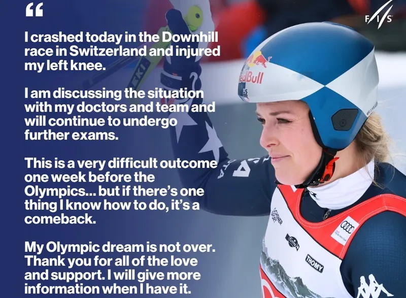 Lindsey Vonn sẽ chiến đấu và không loại trừ khả năng đạt được giấc mơ Olympic một lần nữa. 