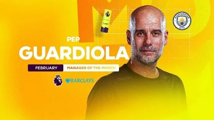 Guardiola giành giải HLV xuất sắc nhất tháng lần đầu tiên sau 4 năm