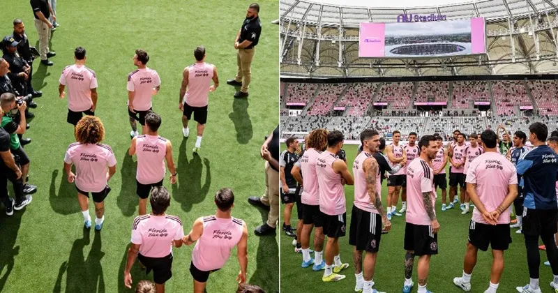 Lionel Messi và đồng đội đã tập luyện lần đầu tiên tại Nu Stadium vào sáng thứ Năm.