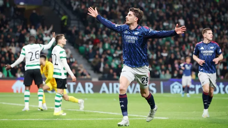 Kai Havertz ghi bàn ở phút bù giờ giúp Arsenal thắng 1-0 trên sân Sporting Lisbon.