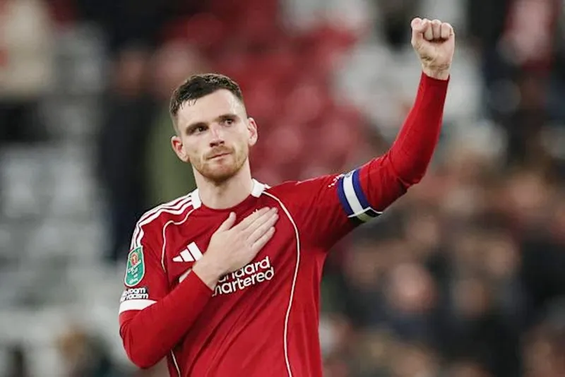 Hậu vệ cánh Andy Robertson sẽ rời Liverpool vào cuối mùa giải này sau 9 năm gắn bó.