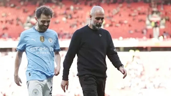 Bernardo Silva và HLV Pep Guardiola