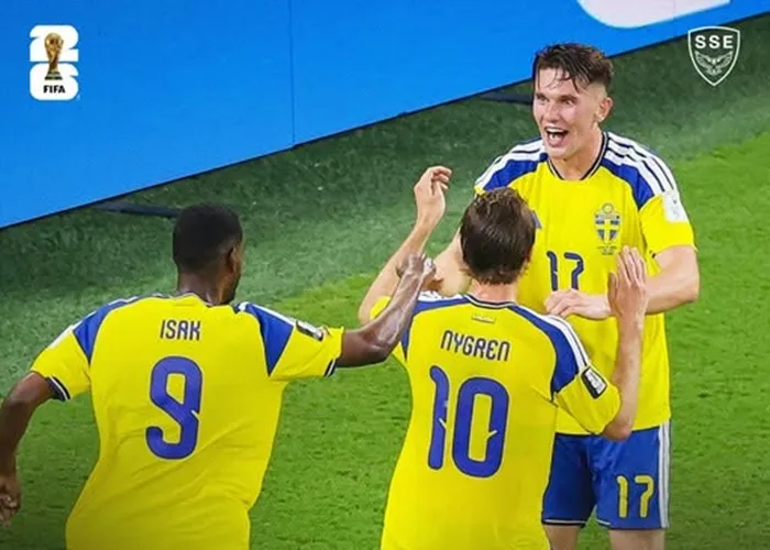 Thụy Điển đánh bại Tunisia 5-1 vươn lên chiếm ngôi đầu bảng F. Ảnh: Soar Super Eagles