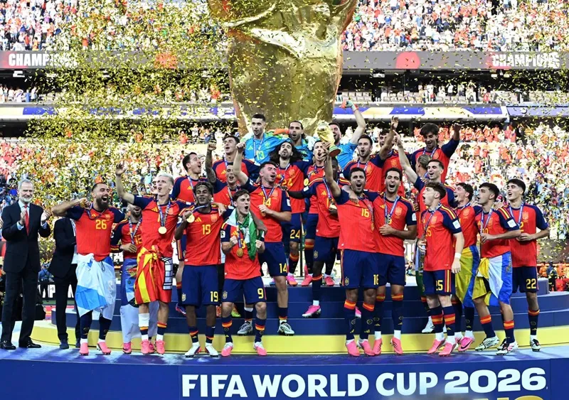 Tây Ban Nha trở lại ngôi vương của bóng đá thế giới sau chiến thắng 1-0 trước Argentina. Ảnh. THX