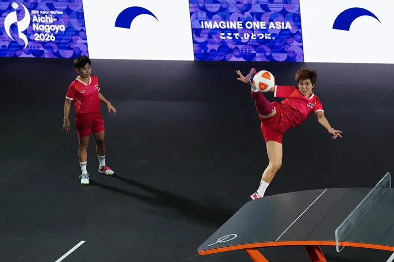 Môn teqball tại Đại hội Thể thao châu Á (ASIAD) lần thứ 20. Ảnh. THX