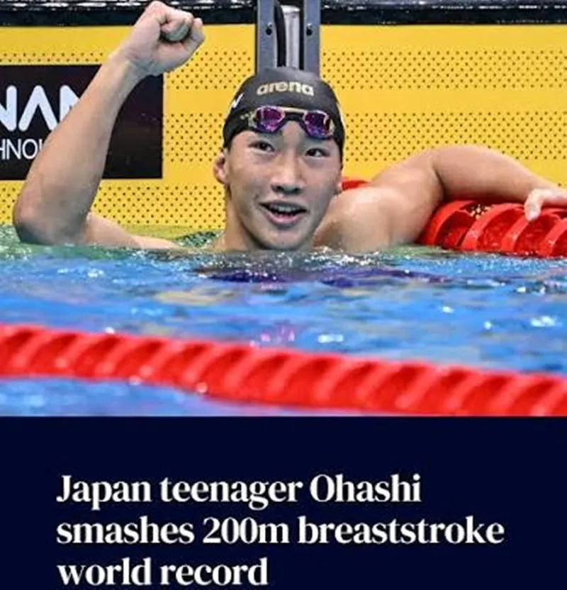 Shin Ohashi là người đầu tiên đưa thành tích 200m ếch xuống dưới mốc 2 phút 05 giây. 