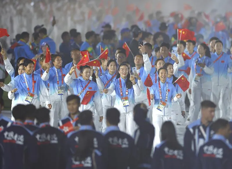 Đoàn thể thao Trung Quốc hoàn thành nhiệm vụ tại ASIAD 20. Ảnh: THX