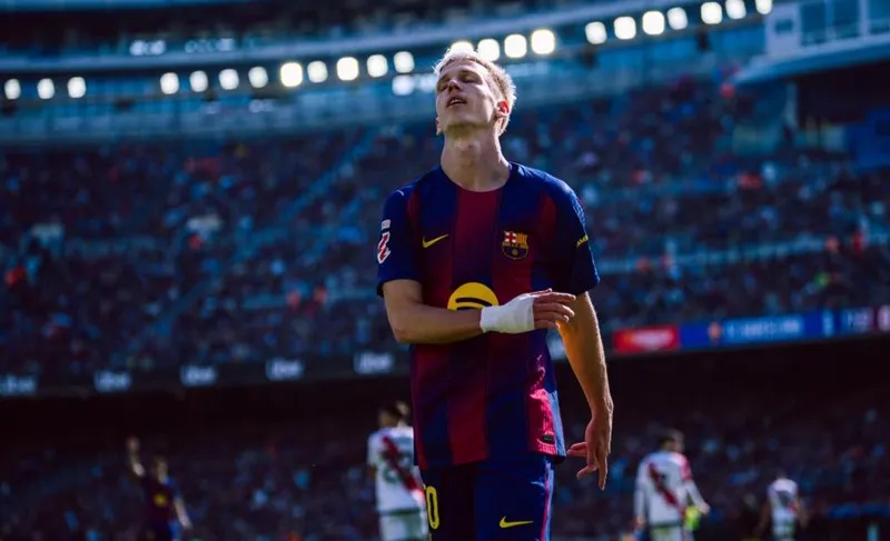 Dani Olmo đang trải qua 22 lần ra sân mà không ghi bàn cho Barcelona. Ảnh: THX