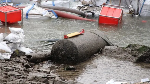 Một quả bom còn sót lại từ Thế chiến 2 được tìm thấy tại Đức năm 2011. Ảnh HOLGER WEINANDT/ WIKIMEDIA COMMONS