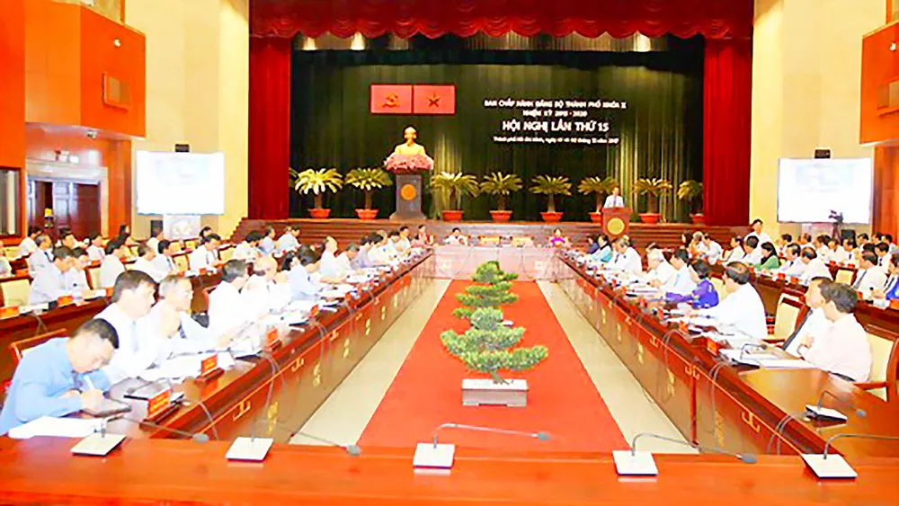 Tại Hội nghị lần thứ 15, Ban Chấp hành Đảng bộ TPHCM khóa X đã xem xét việc xử lý kỷ luật đảng viên thuộc diện Thành ủy quản lý  Ảnh:  VIỆT DŨNG  