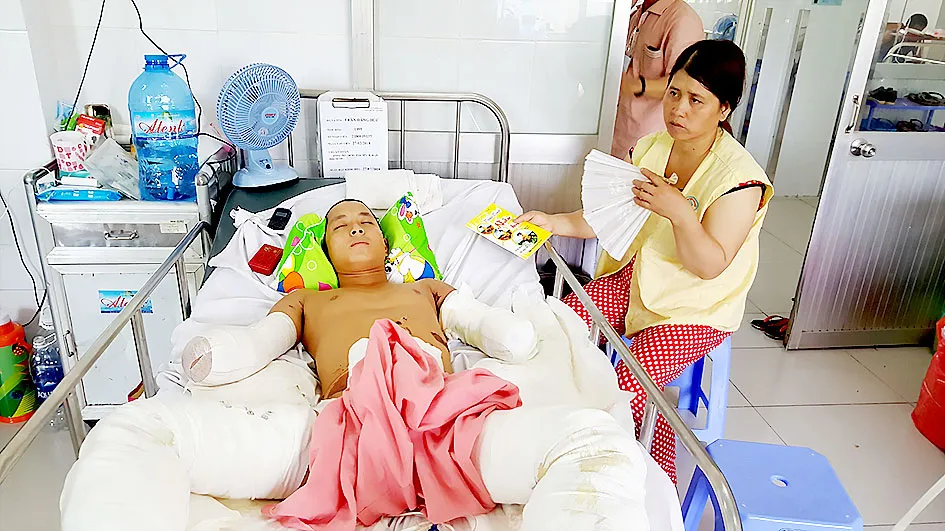 Một thanh niên bị nạn mất tay chân