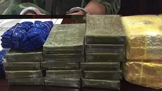 Tang vật Chuyên án 618H do đối tượng Thò Pạ Sáu vận chuyển. Ảnh: CA Nghệ An