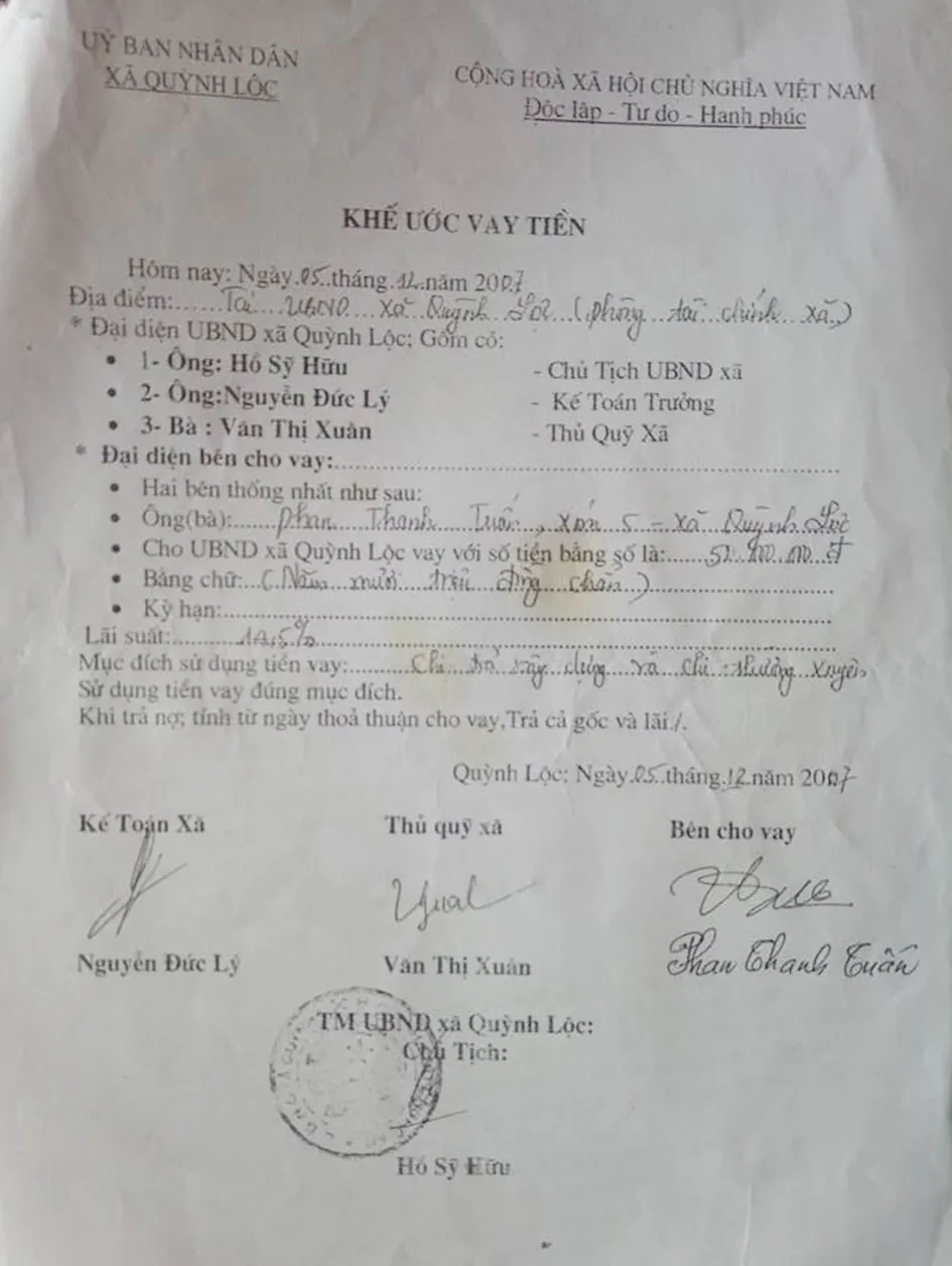 Xã vay nóng tiền dân, 10 năm chưa trả ảnh 3