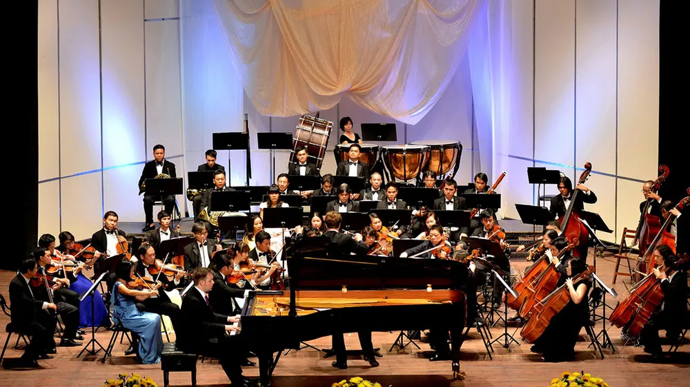 Một chương trình hòa nhạc do Nhà hát Giao hưởng, Nhạc và Vũ kịch TPHCM biểu diễn.         Ảnh:  THUÝ BÌNH