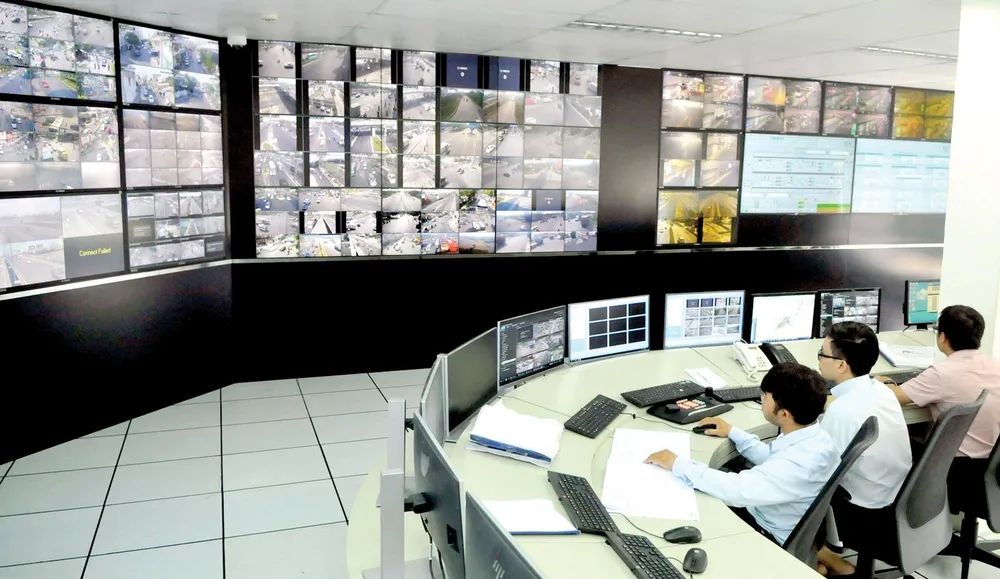  Trung tâm giám sát và điều khiển giao thông TPHCM          .     Ảnh: CAO THĂNG