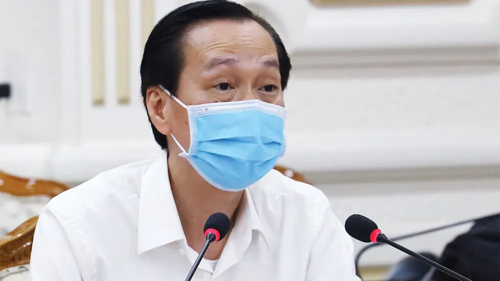 Phó Chủ tịch Thường trực UBND TPHCM  Lê Thanh Liêm phát biểu tại buổi họp