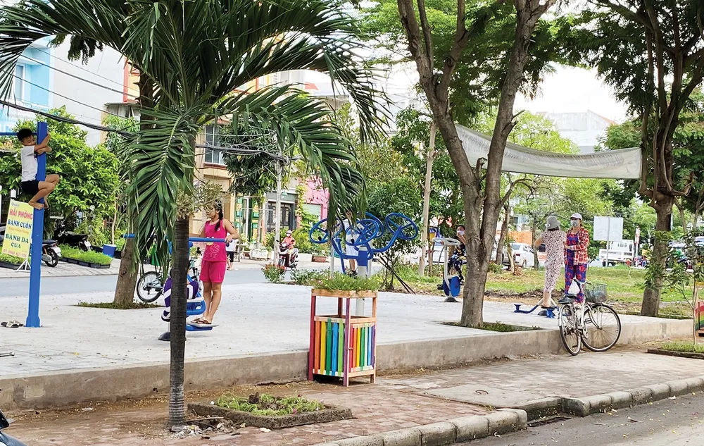 Công viên khu mũi tàu Nam Long, phường Phú Thuận,  quận 7, TPHCM được chuyển hóa từ bãi đất trống
