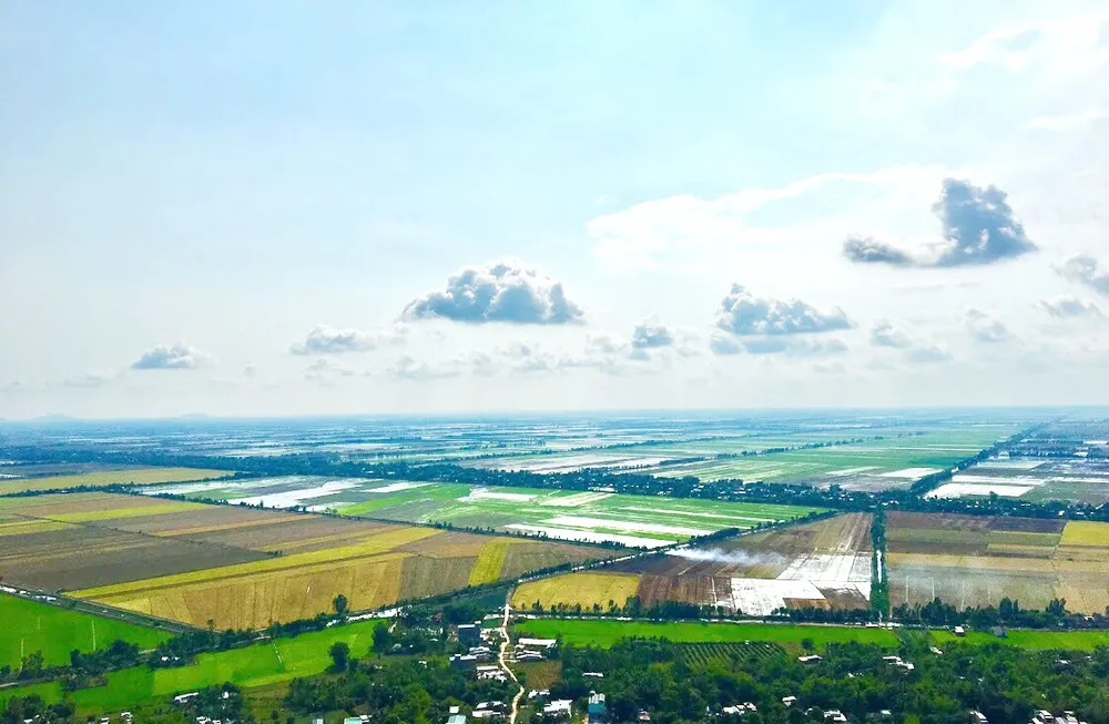 Vẻ đẹp đồng bằng nhìn từ Núi Sập (An Giang)