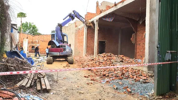 Cưỡng chế công trình không phép ở phường Linh Trung, quận Thủ Đức, TPHCM