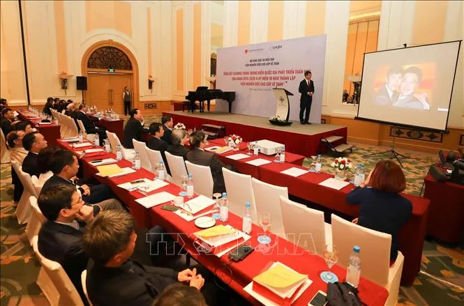 Viện Nghiên cứu cao cấp về Toán tổng kết chương trình trọng điểm quốc gia phát triển Toán học giai đoạn 2020-2021. Ảnh: TTXVN