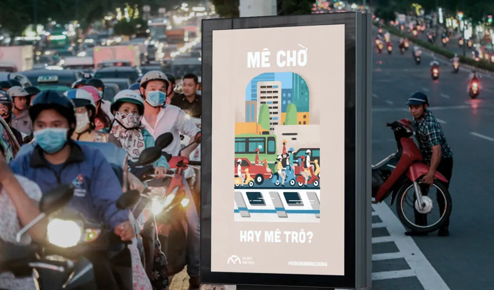 Phối cảnh  một poster trong “Mê Trô Mê Phố”