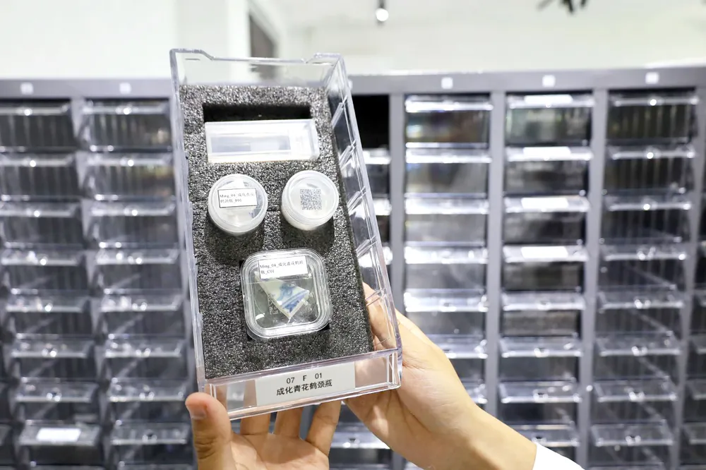 Một mẫu gốm sứ cổ  của ngân hàng gene gốm Trung Quốc