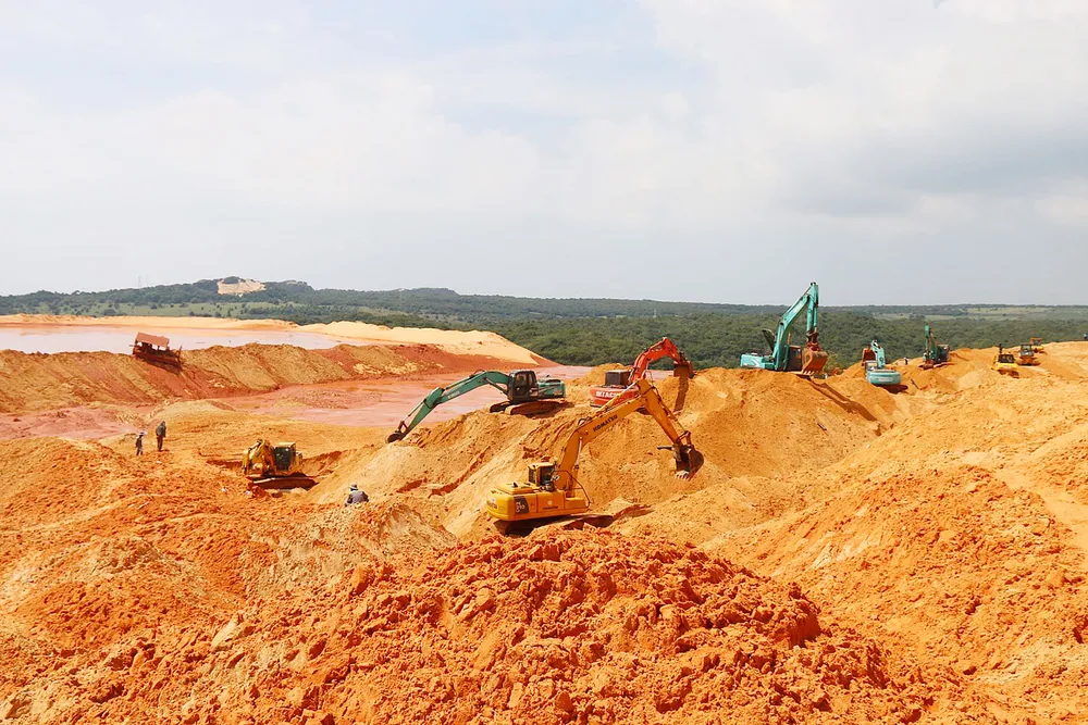 Mỏ titan Nam Suối Nhum (tỉnh Bình Thuận), nơi xảy ra sự cố sập bãi thải sau tuyển quặng titan làm  4 người chết