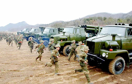 Quân đội Triều Tiên trong một cuộc tập trận. Ảnh: KCNA