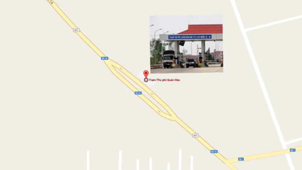 Trạm thu phí BOT tại Quán Hàu, huyện Quảng Ninh, tỉnh Quảng Bình. Ảnh: Googlemap