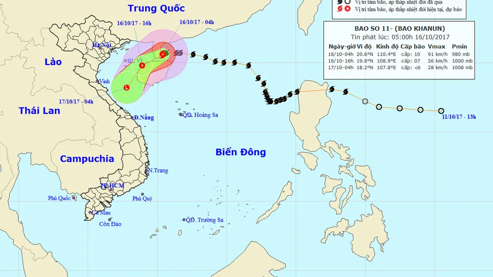 Trong 12 giờ tới, bão số 11 tiếp tục suy yếu dần thành áp thấp nhiệt đới ảnh 1