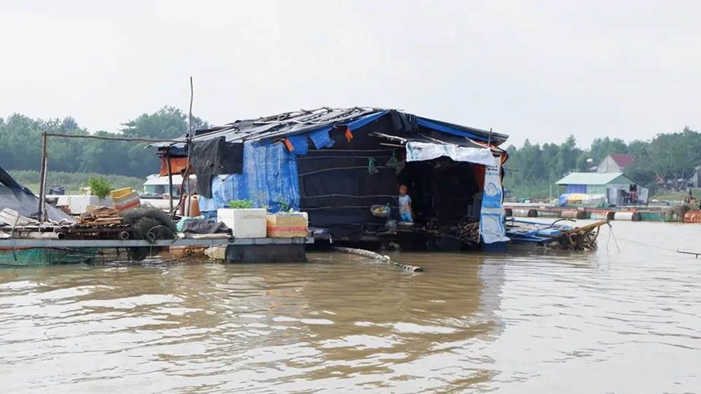 Bè lênh đênh trên hồ