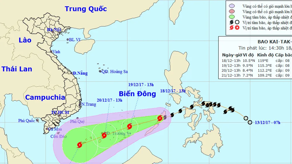 Bão Kai-tak đã vào biển Đông, trở thành cơn bão số 15 trong năm ảnh 1