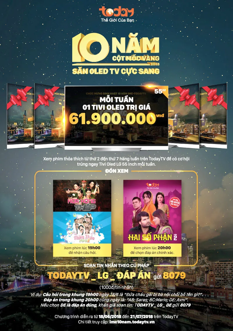 10 năm cột mốc vàng -  Săn Oled tv cực sang trên Todaytv ảnh 1