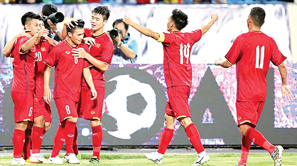 Olympic Việt Nam có sự khởi đầu thuận lợi tại giải. Ảnh: Minh Hoàng