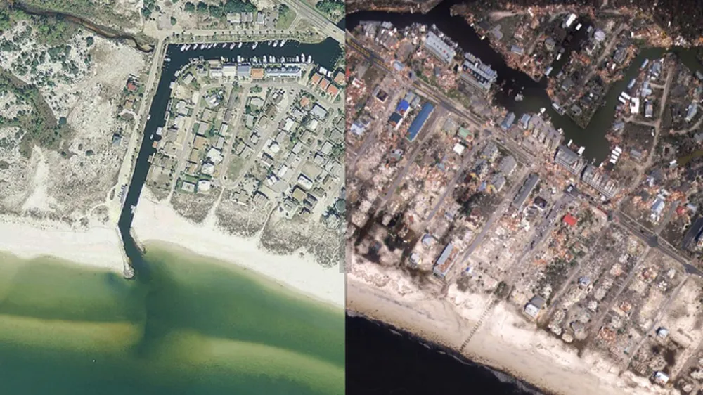 17 người chết, một căn cứ quân sự bị san bằng, cả thị trấn bị xóa sổ do siêu bão Michael ảnh 1