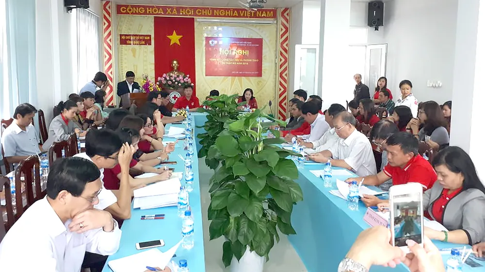 Toàn cảnh hội nghị giao ban Hội Chữ thập đỏ cụm thi đua số 6