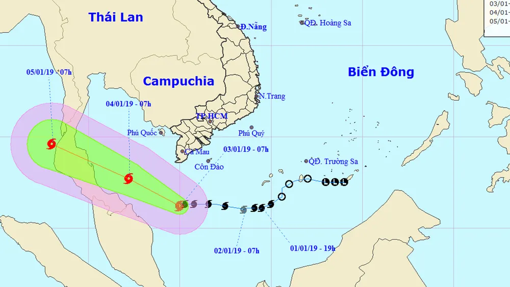 Bão số 1 giật cấp 11 đang di chuyển xa dần mũi Cà Mau  ảnh 1