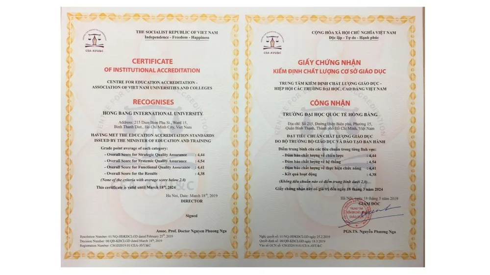 Đại học HIU đạt chuẩn kiểm định chất lượng giáo dục ảnh 1