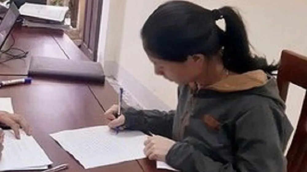   Đối tượng Hoàng Thị P. tại cơ quan điều tra