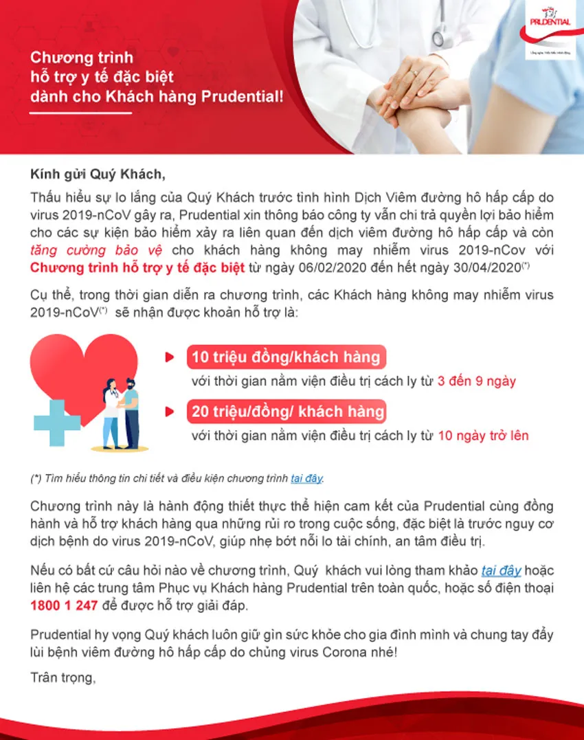 Prudential Việt Nam tăng cường bảo vệ khách hàng trước dịch bệnh do nCoV ảnh 1
