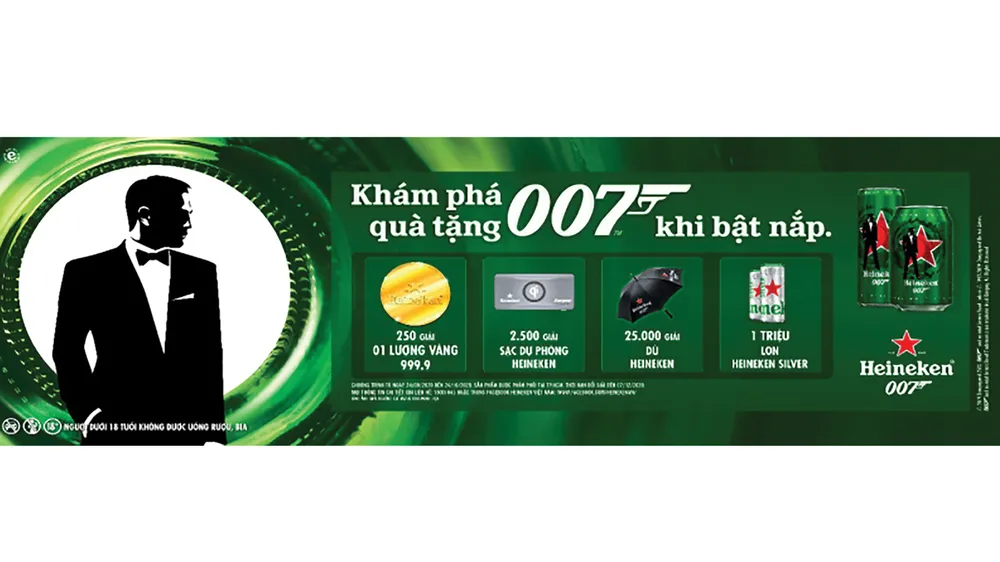 Phiên bản Heineken James Bond với hơn 1 triệu phần quà hấp dẫn